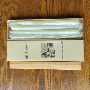 Will & Baumer Vintage 12” Tapered White Candles